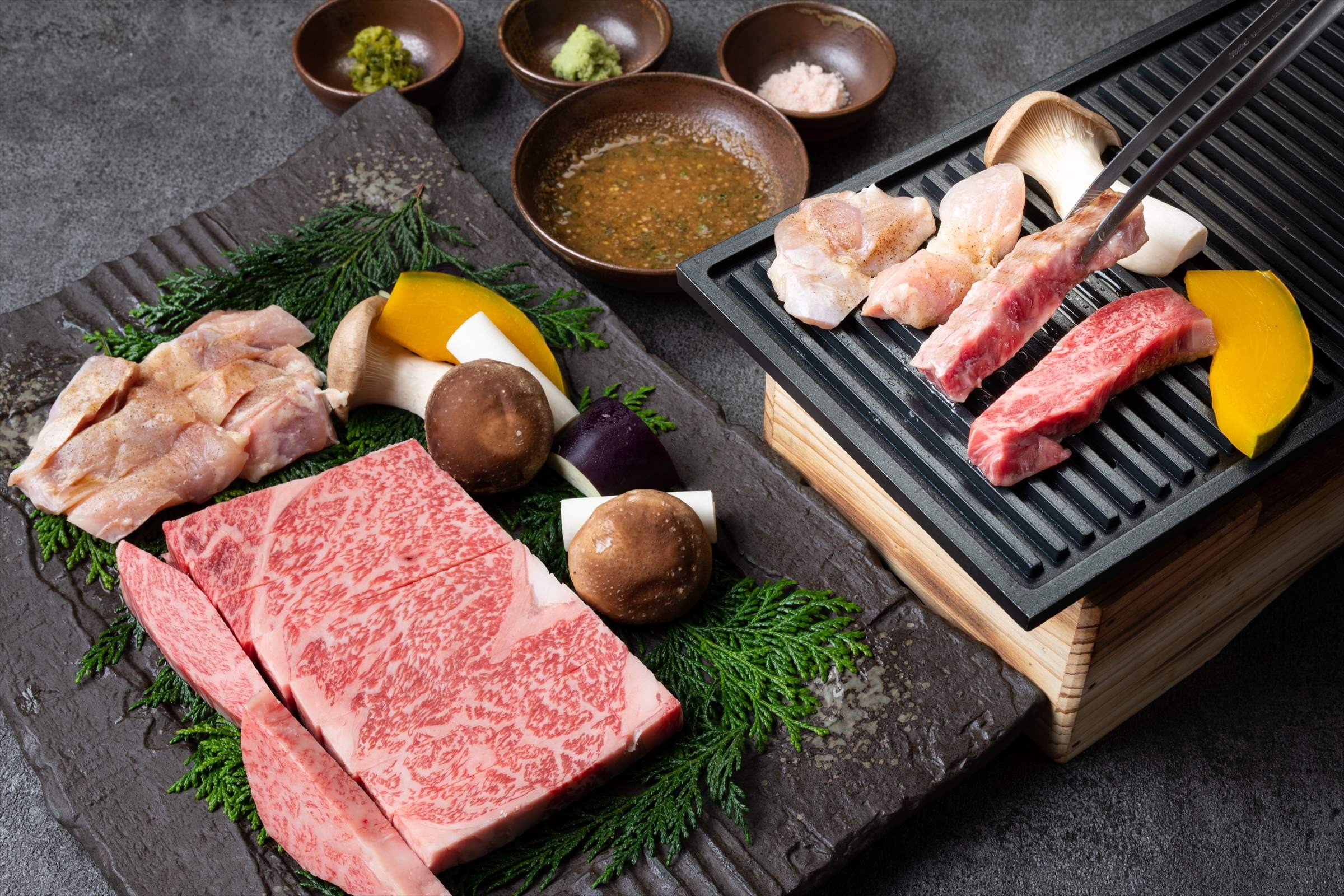 おおいた和牛を中心とした料理